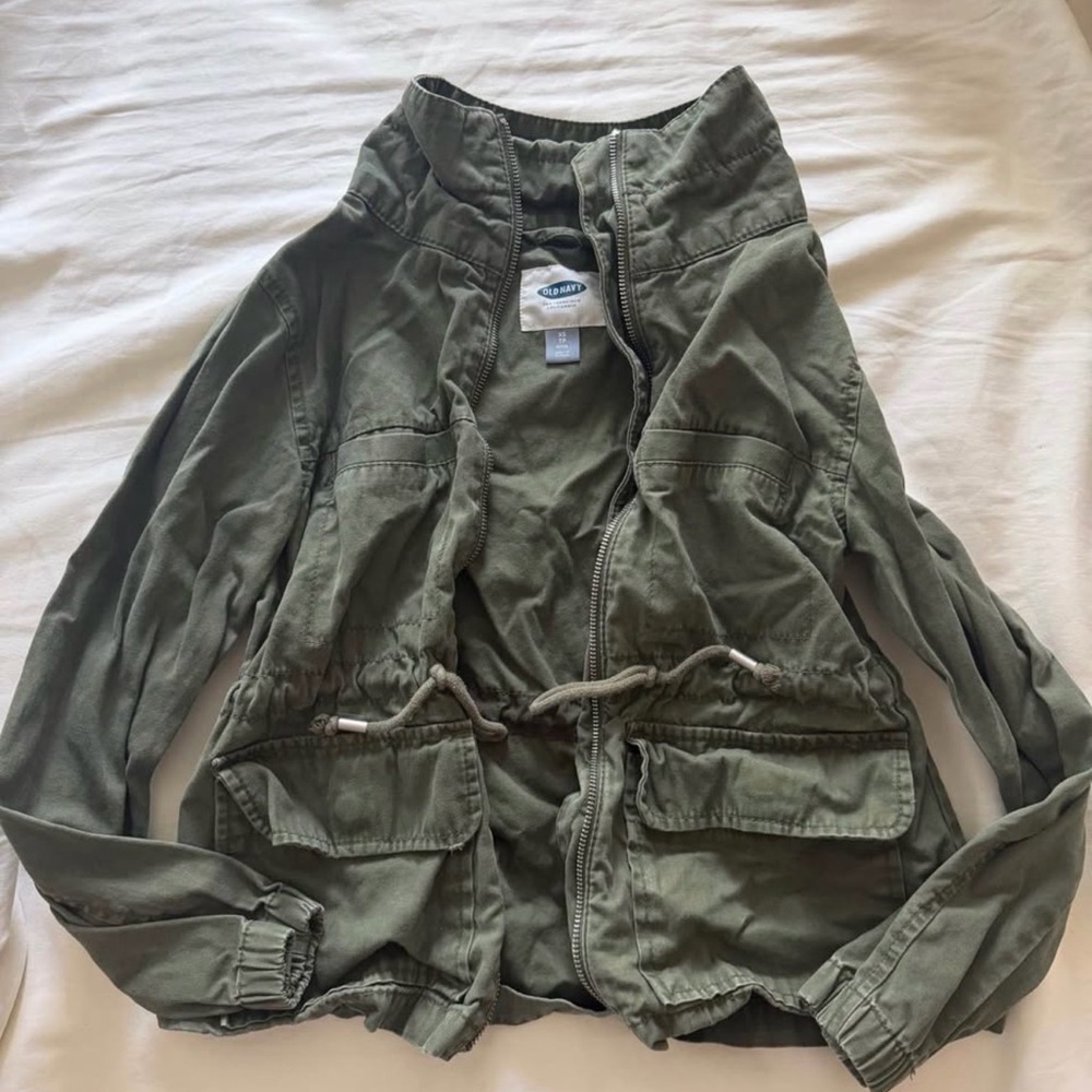 Old Navy Olive Utility Jacket with Zipper